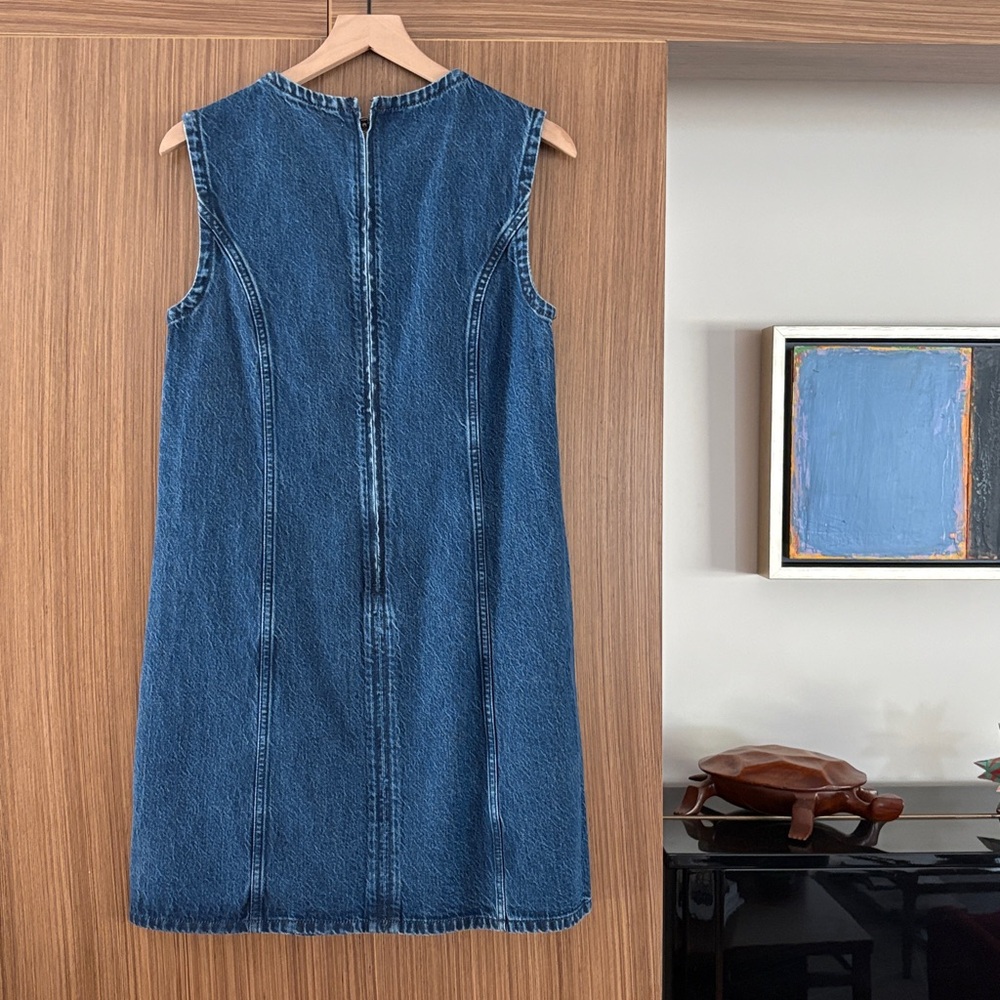 NWOT Abercrombie & Fitch: Denim Shift Mini Dress, Medium TALL, Medium Wash - Picture 3 of 9